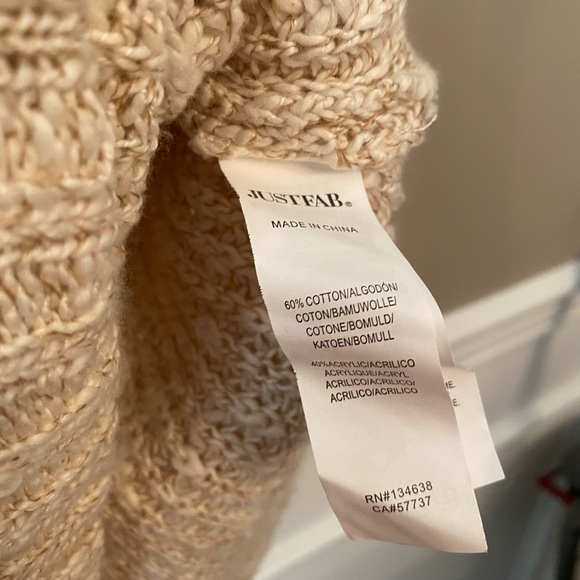 Justfab Tan Open Knit Sweater - Picture 9 of 9